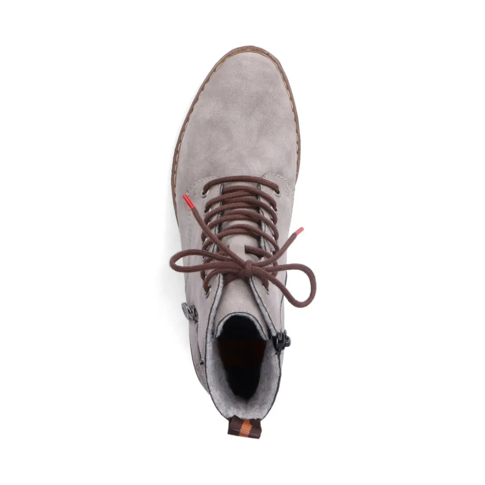 Fashion Rieker Damskie Sznurowane Buty W Kolorze Srebrnoszarym
