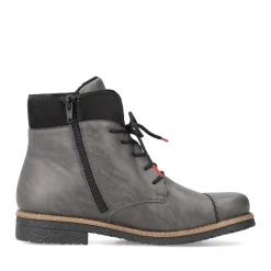 New Rieker Damskie Sznurowane Buty W Kolorze Platynowo-Szarym