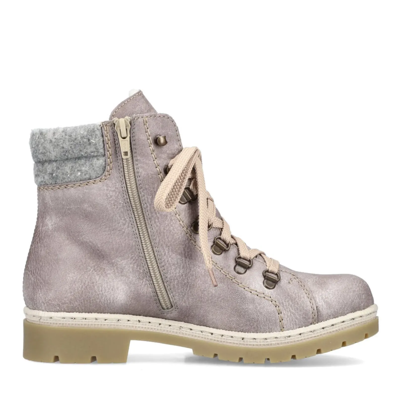 Best Rieker Damskie Sznurowane Buty W Kolorze Platynowo-Szarym