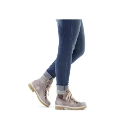 Best Rieker Damskie Sznurowane Buty W Kolorze Platynowo-Szarym