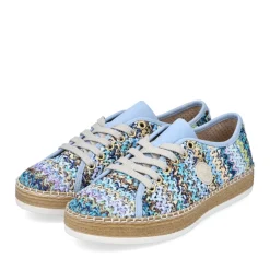 New Rieker Damskie Sznurowane Buty W Kolorze Blekitnego Nieba
