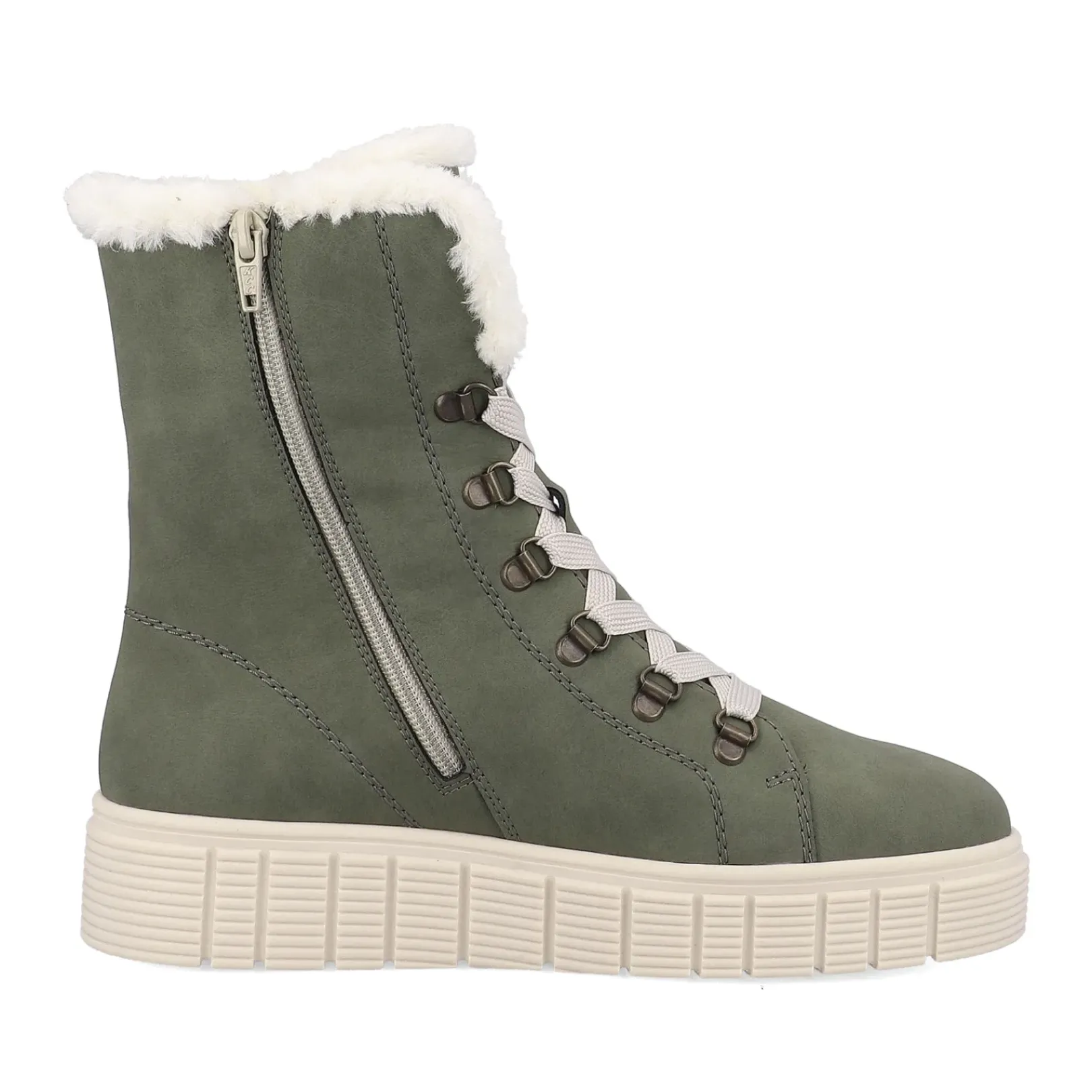 Fashion Rieker Damskie Sznurowane Buty Khaki Snow