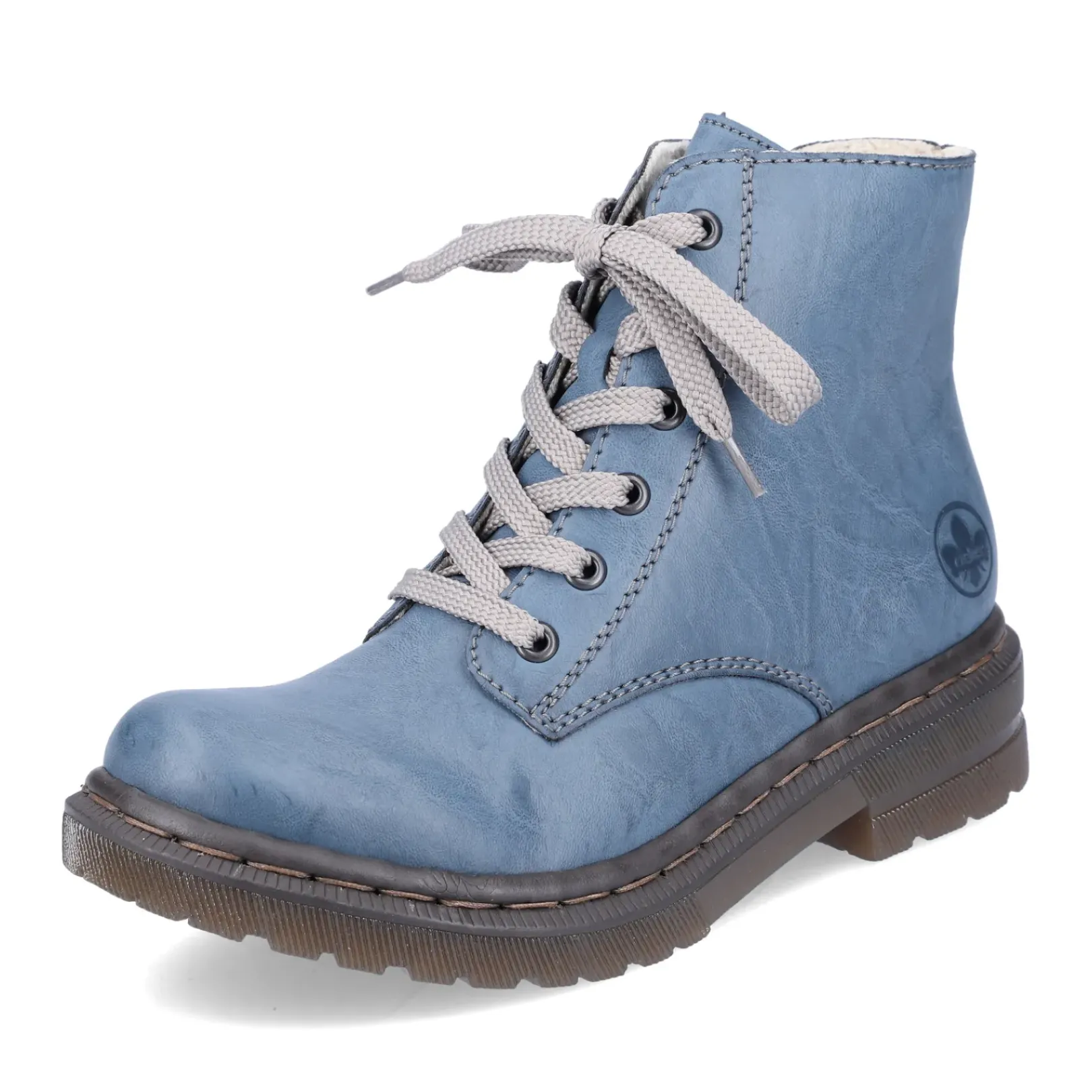 Outlet Rieker Damskie Sznurowane Buty W Kolorze Blekitnym