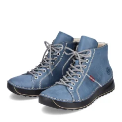 Best Rieker Damskie Sznurowane Buty W Kolorze Niebiesko-Szarym