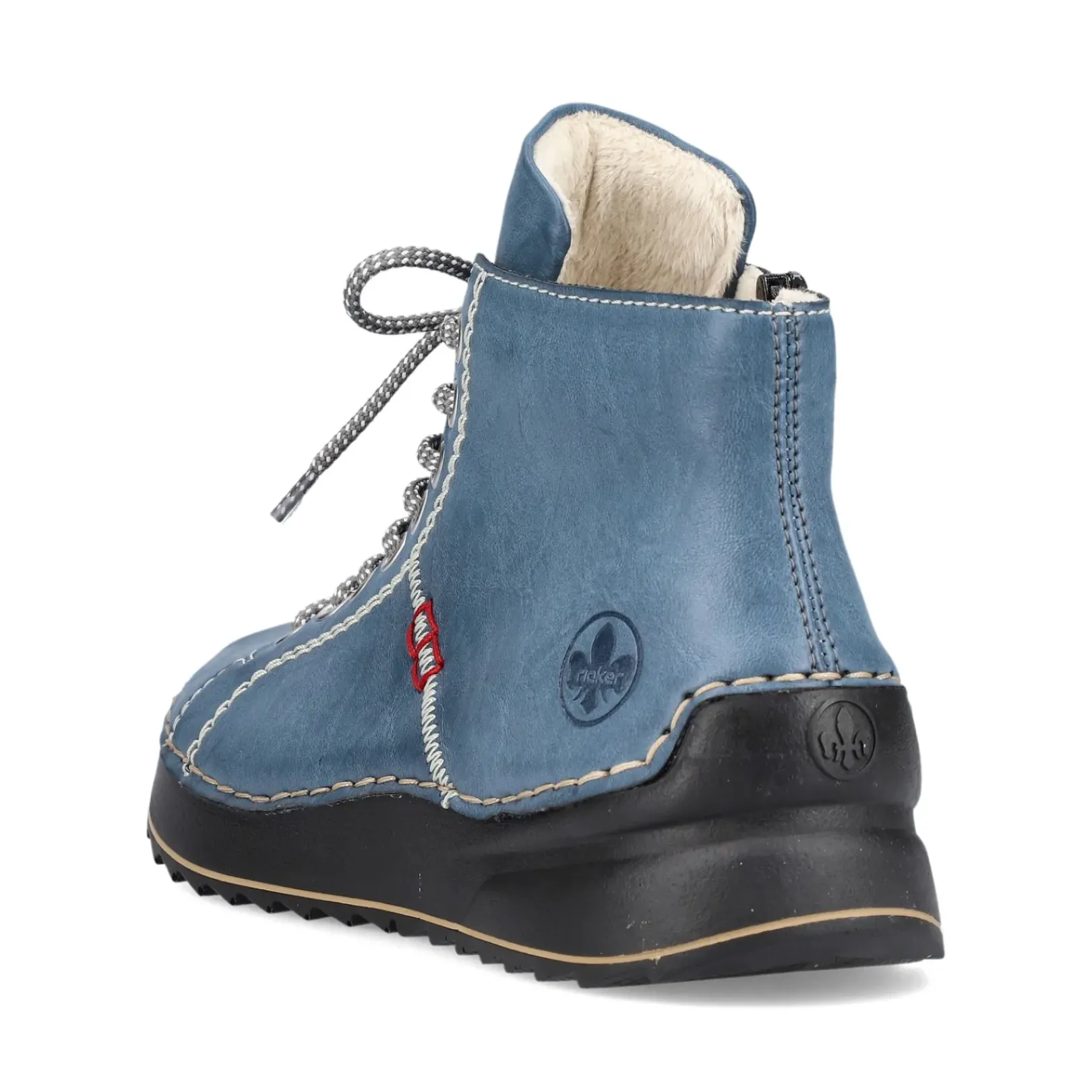 Best Rieker Damskie Sznurowane Buty W Kolorze Niebiesko-Szarym