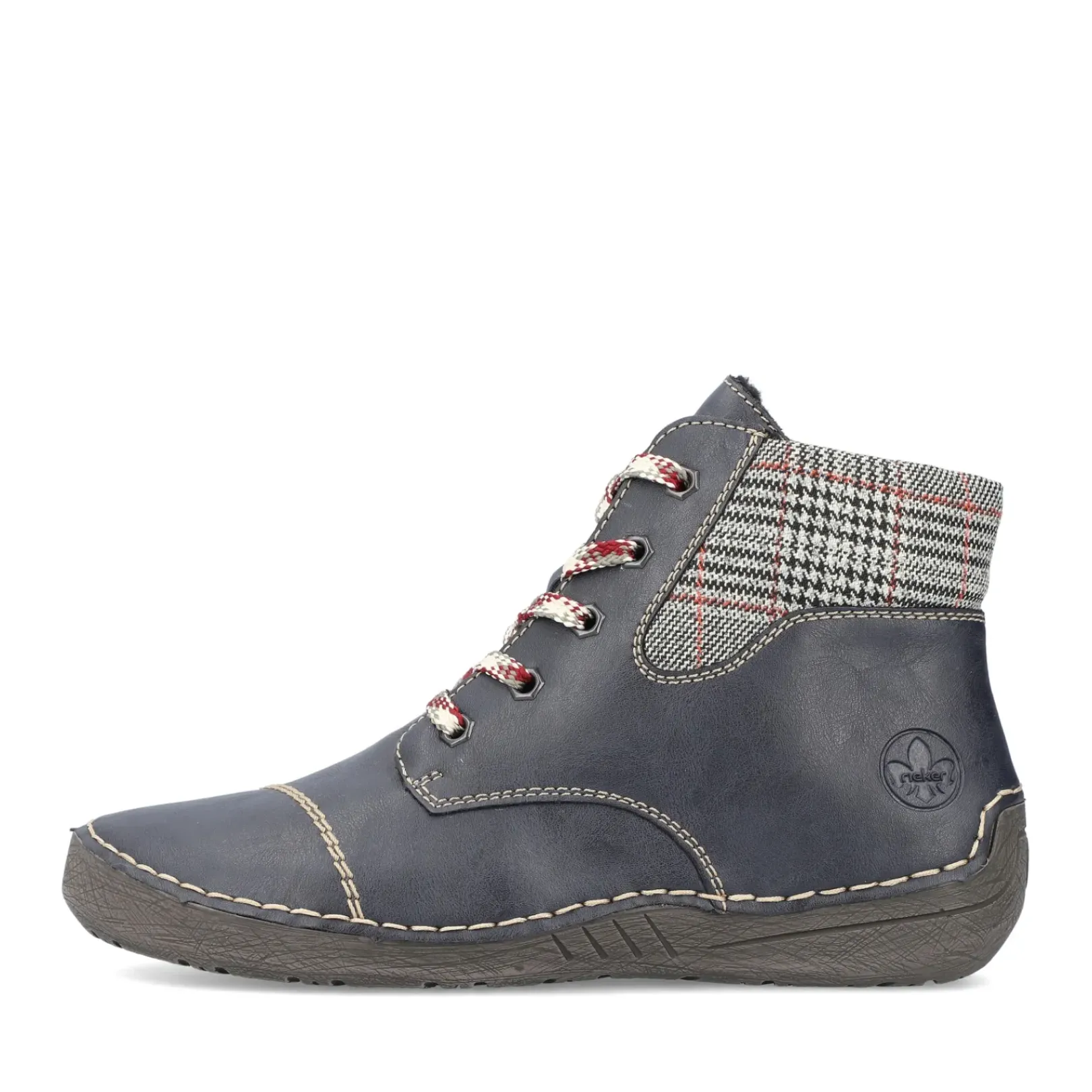 Hot Rieker Damskie Sznurowane Buty W Kolorze Stalowoniebieskim