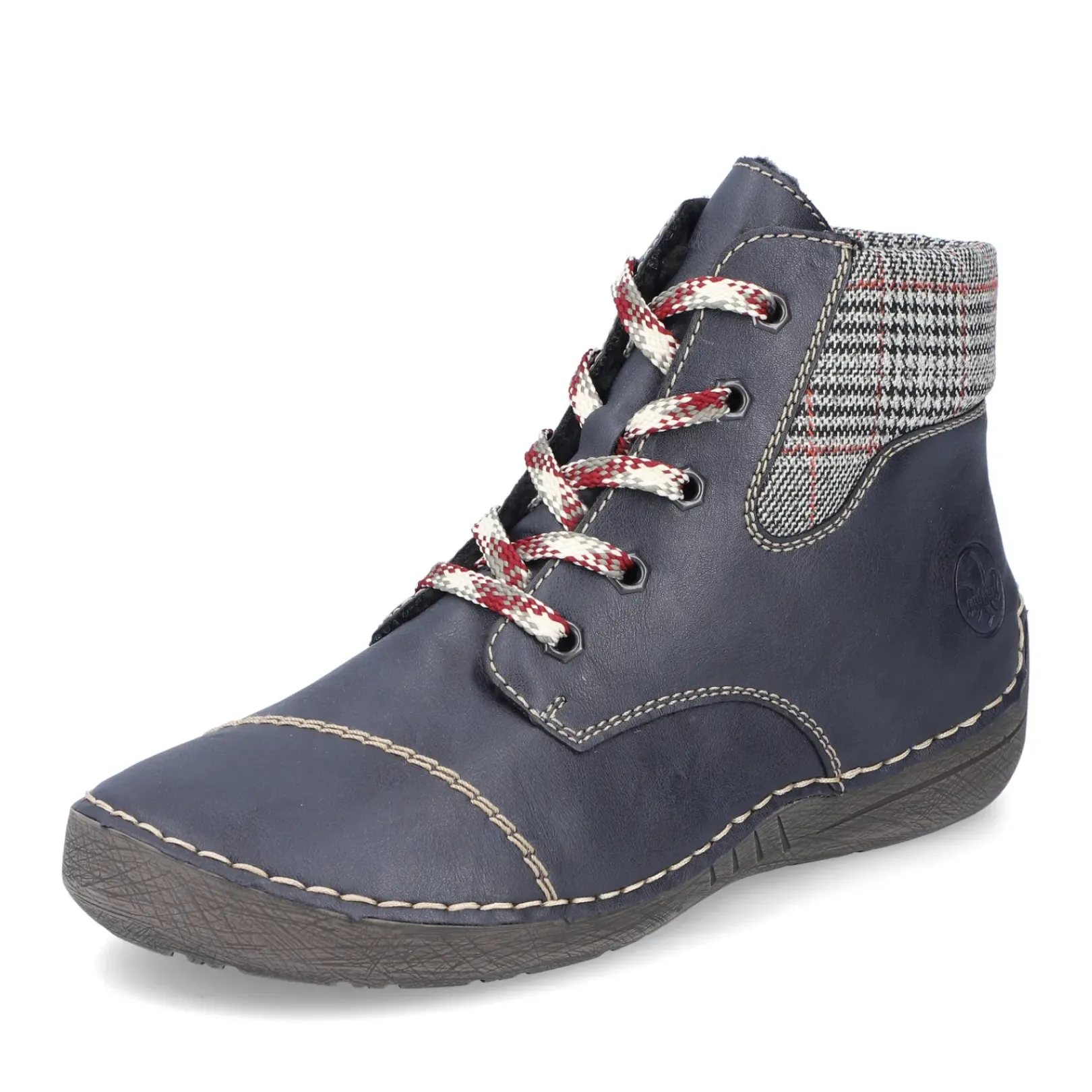 Hot Rieker Damskie Sznurowane Buty W Kolorze Stalowoniebieskim