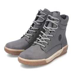 Best Rieker Damskie Sznurowane Buty W Kolorze Ksiezycowej Szarosci