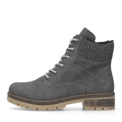 Fashion Rieker Damskie Sznurowane Buty W Kolorze Asfaltowo-Szarym
