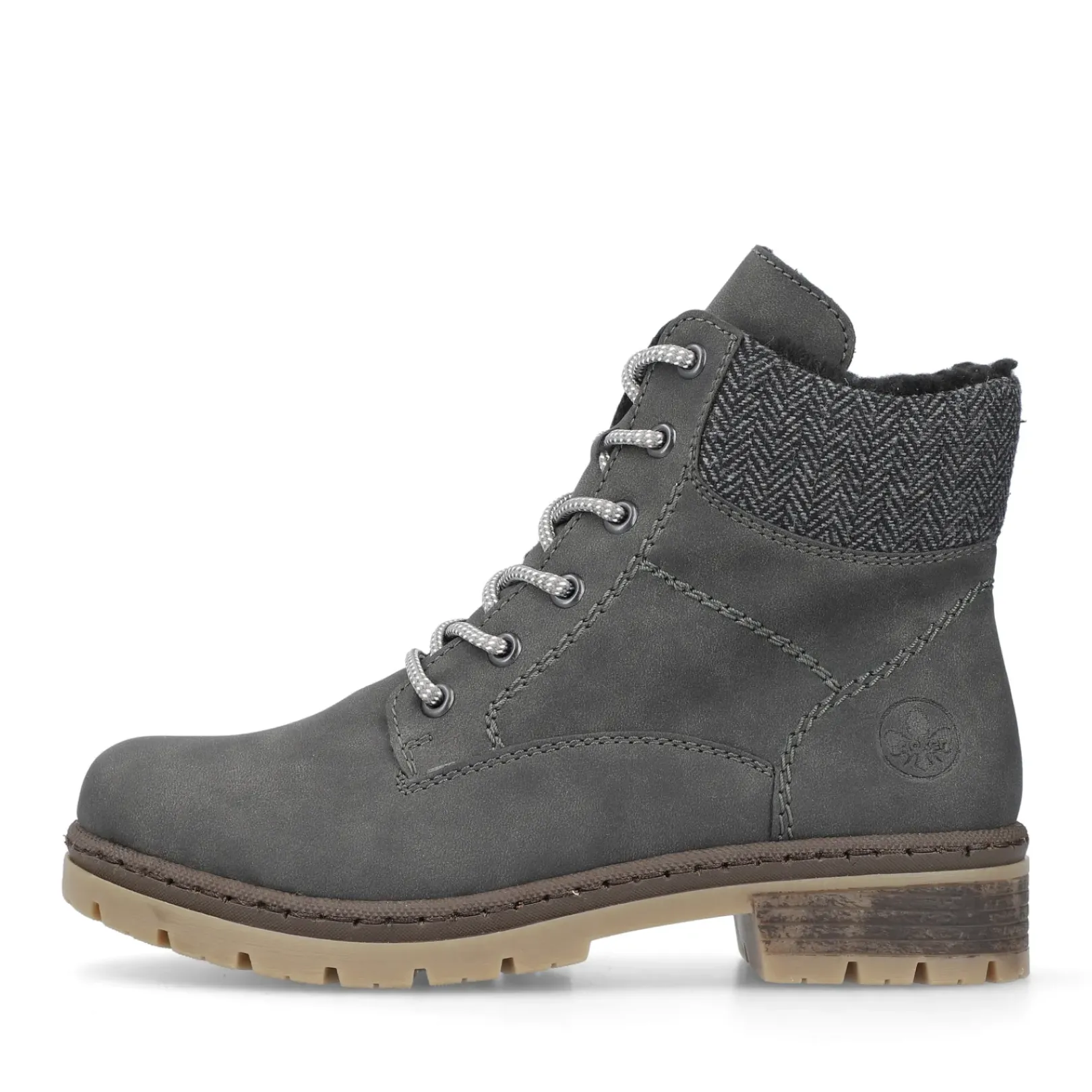 Fashion Rieker Damskie Sznurowane Buty W Kolorze Asfaltowo-Szarym