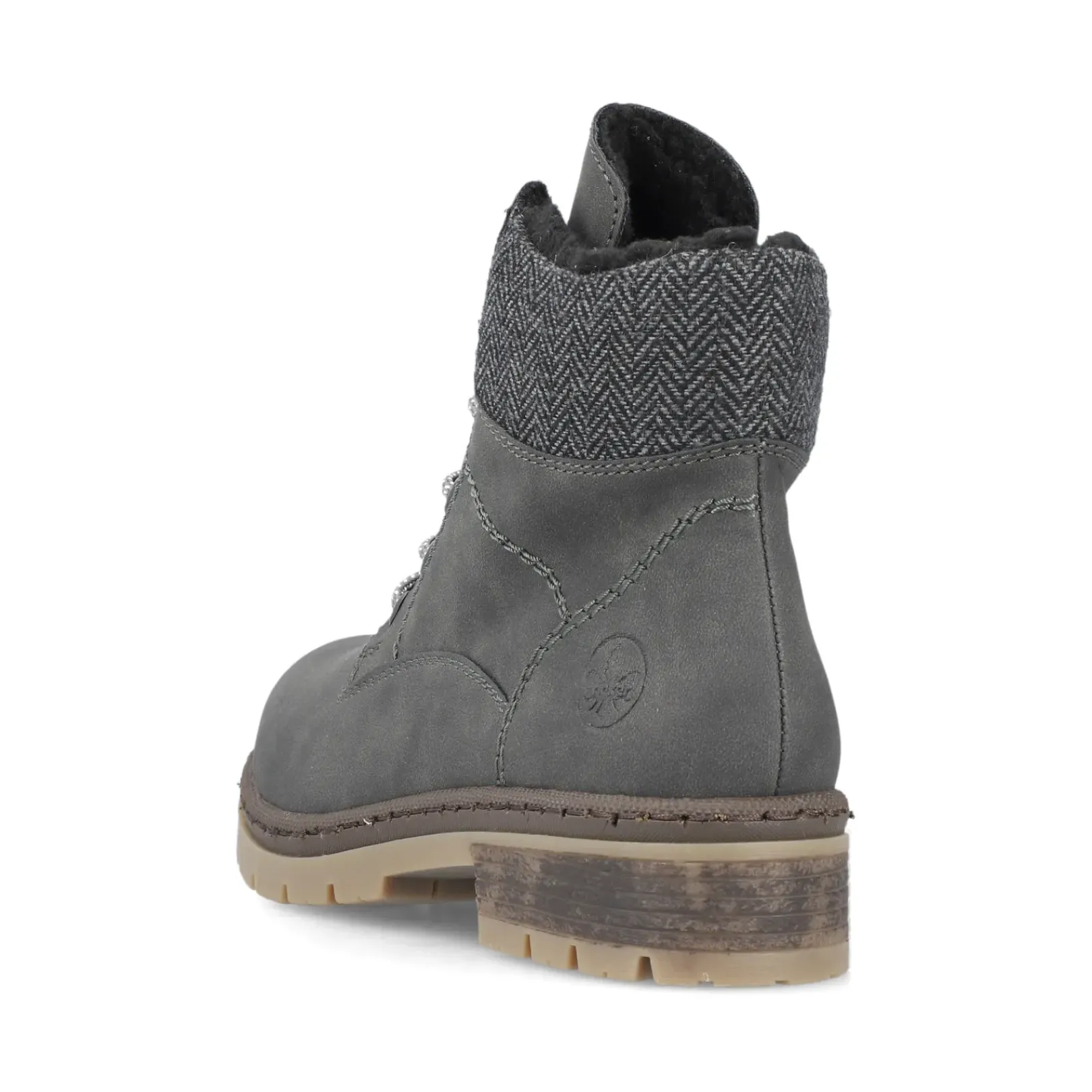 Fashion Rieker Damskie Sznurowane Buty W Kolorze Asfaltowo-Szarym