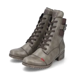 Sale Rieker Damskie Sznurowane Buty W Kolorze Wojskowej Zieleni