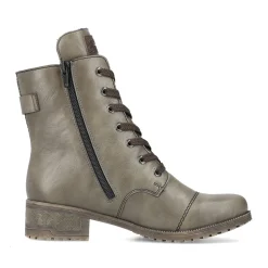 Sale Rieker Damskie Sznurowane Buty W Kolorze Wojskowej Zieleni