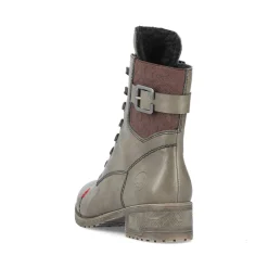 Sale Rieker Damskie Sznurowane Buty W Kolorze Wojskowej Zieleni