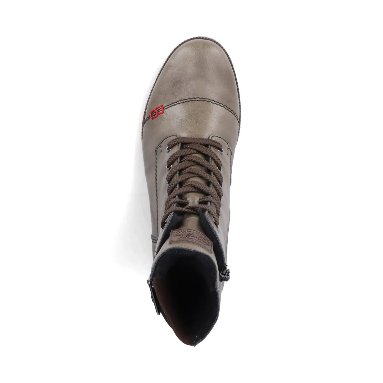 Sale Rieker Damskie Sznurowane Buty W Kolorze Wojskowej Zieleni
