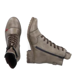 Sale Rieker Damskie Sznurowane Buty W Kolorze Wojskowej Zieleni