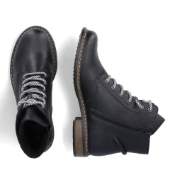 Clearance Rieker Damskie Sznurowane Buty , Asfaltowe, Czarne