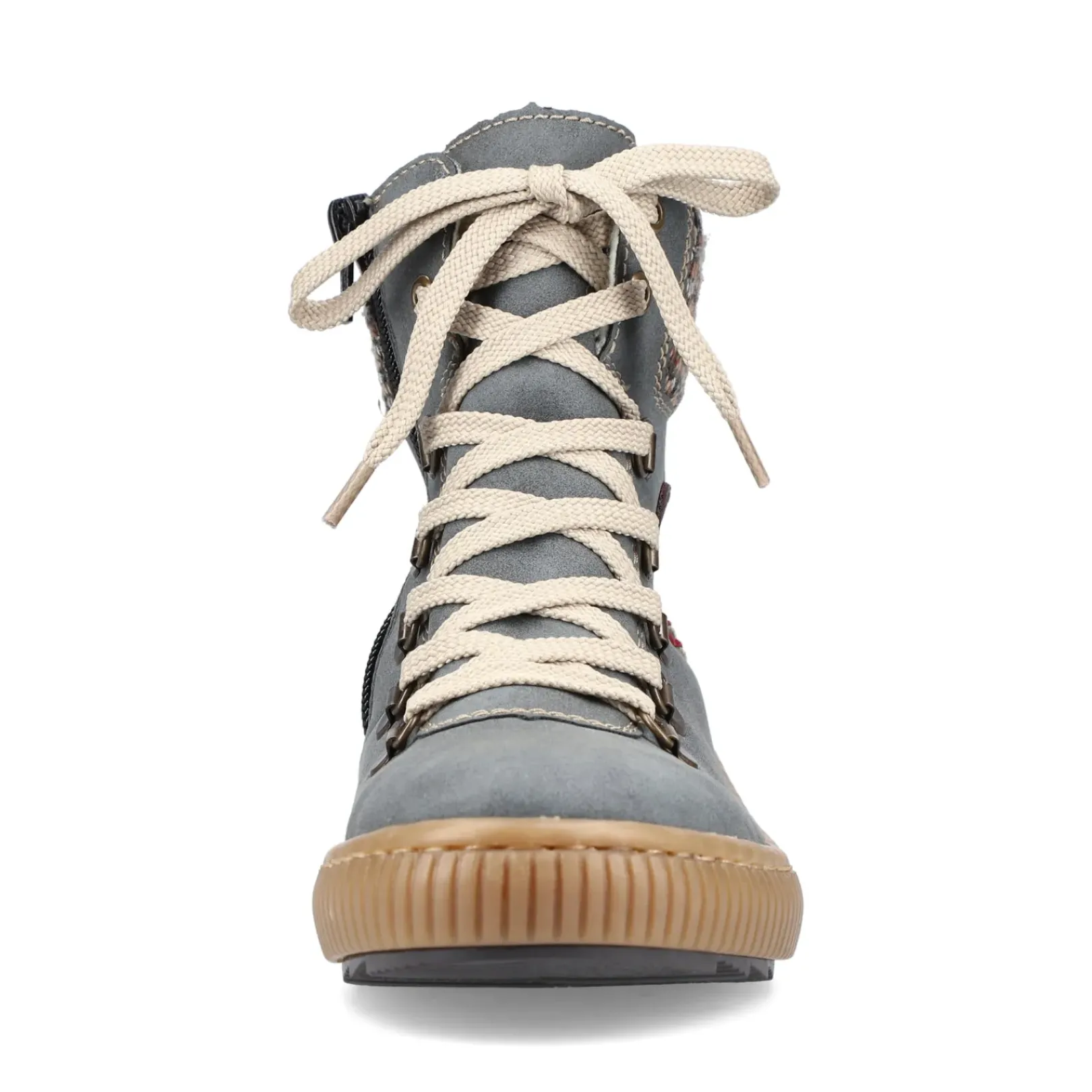 New Rieker Damskie Sznurowane Buty W Kolorze Niebiesko-Szarym