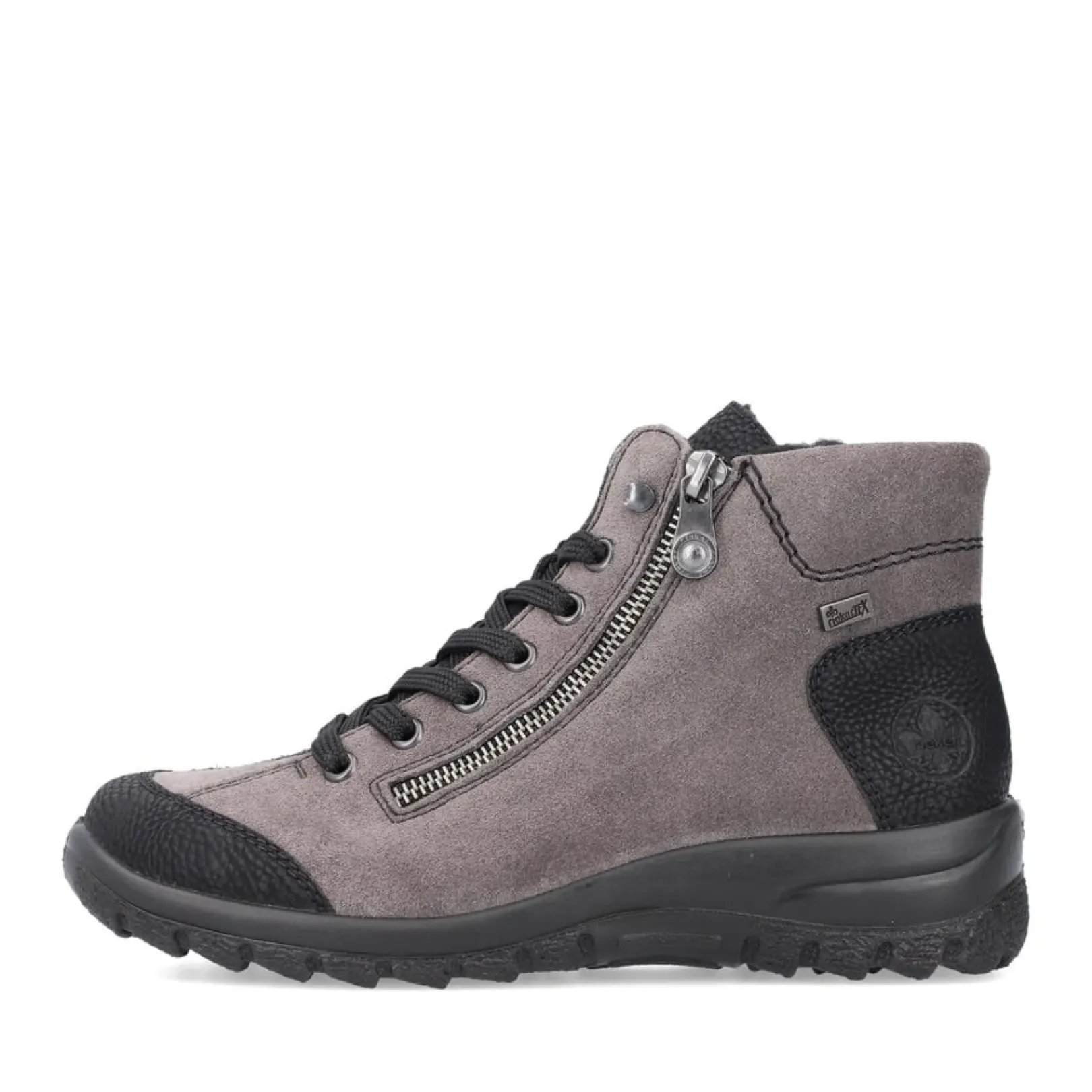 New Rieker Damskie Sznurowane Buty W Kolorze Stalowoszarym