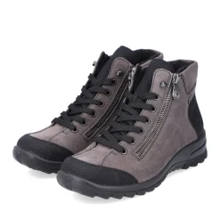 New Rieker Damskie Sznurowane Buty W Kolorze Stalowoszarym