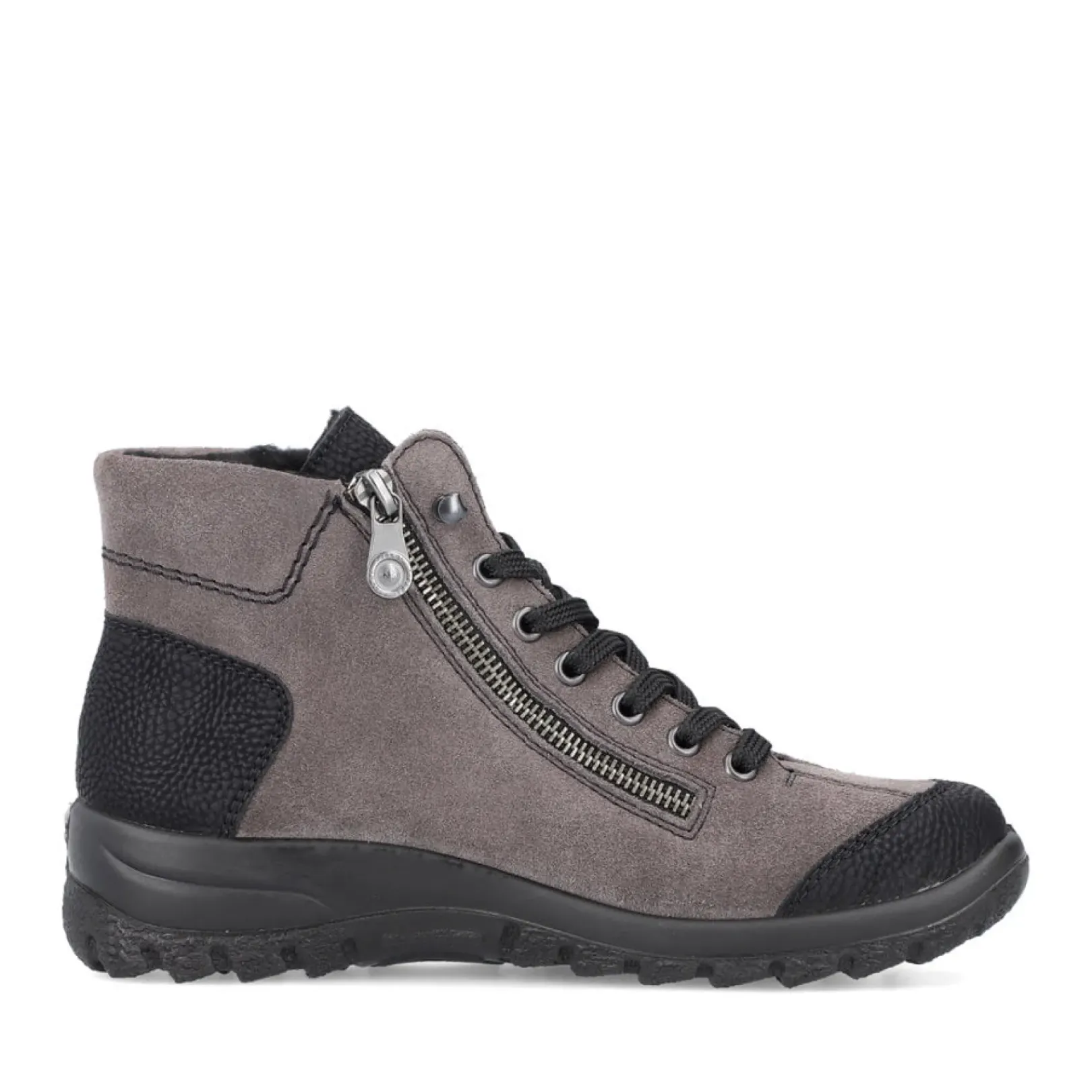 New Rieker Damskie Sznurowane Buty W Kolorze Stalowoszarym
