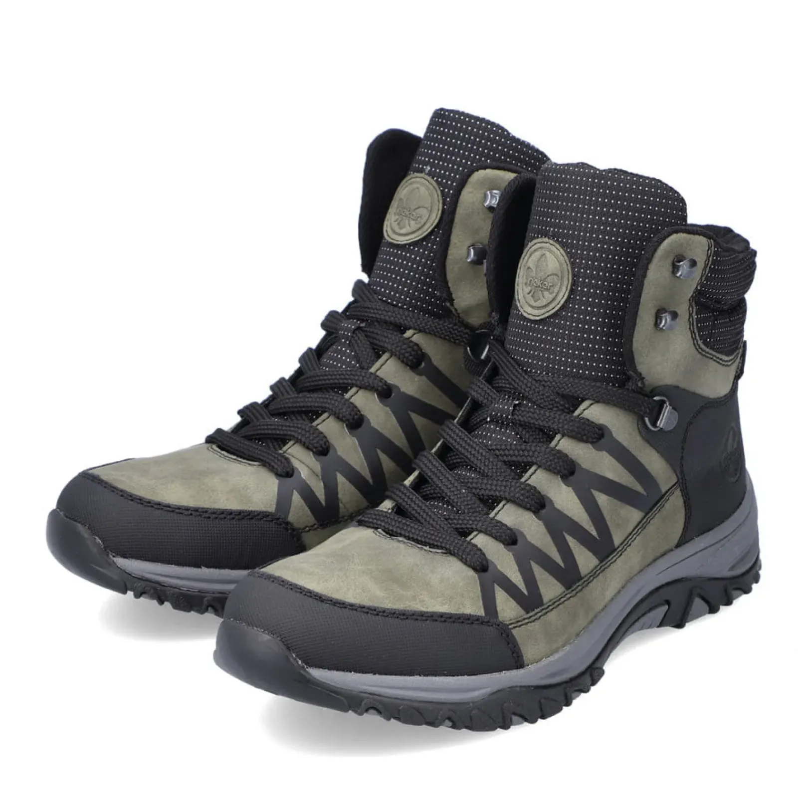 New Rieker Damskie Sznurowane Buty W Kolorze Khaki