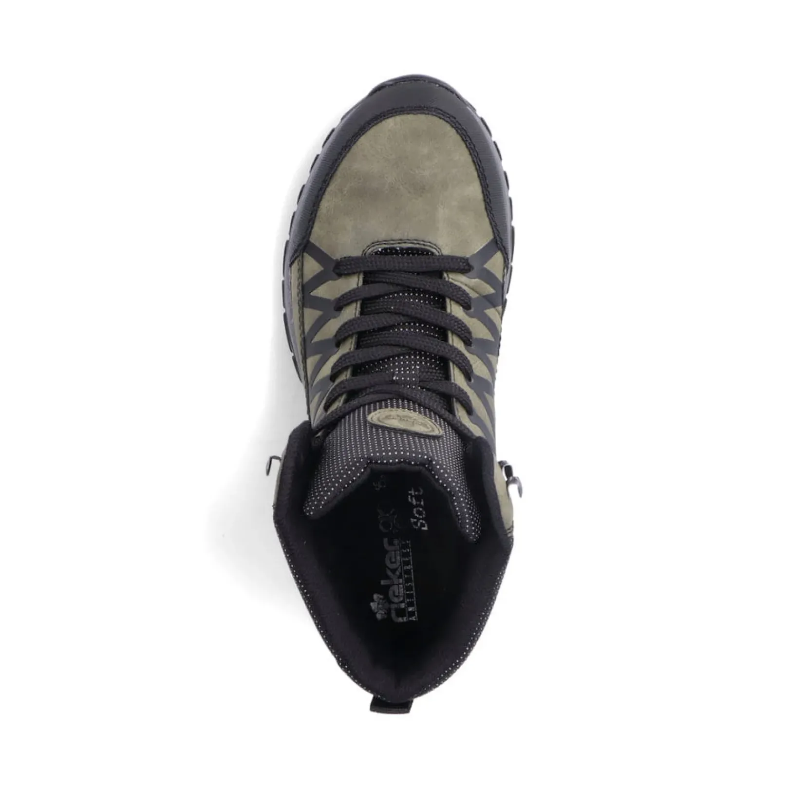 New Rieker Damskie Sznurowane Buty W Kolorze Khaki