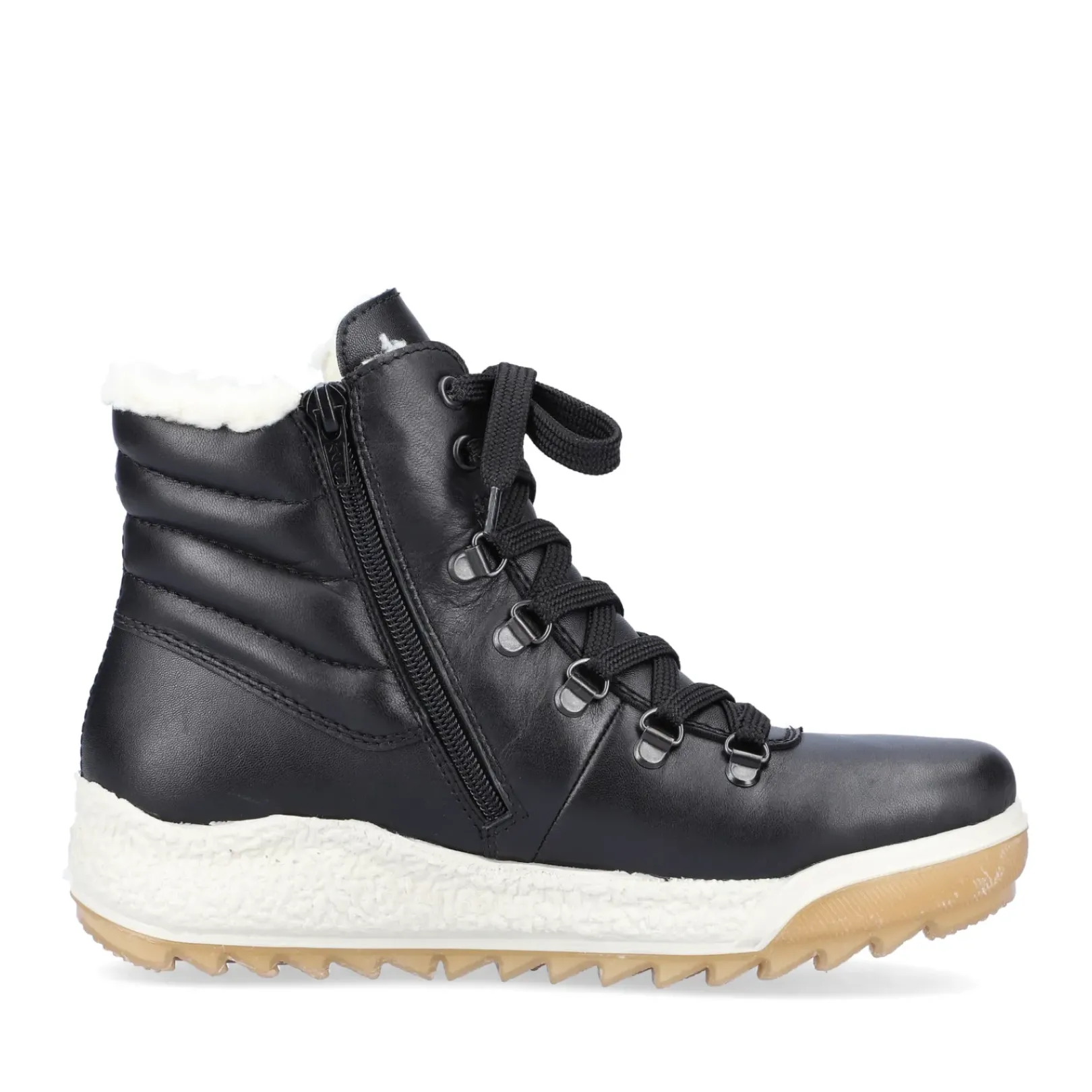 Hot Rieker Damskie Sznurowane Buty W Kolorze Ciemnej Czerni