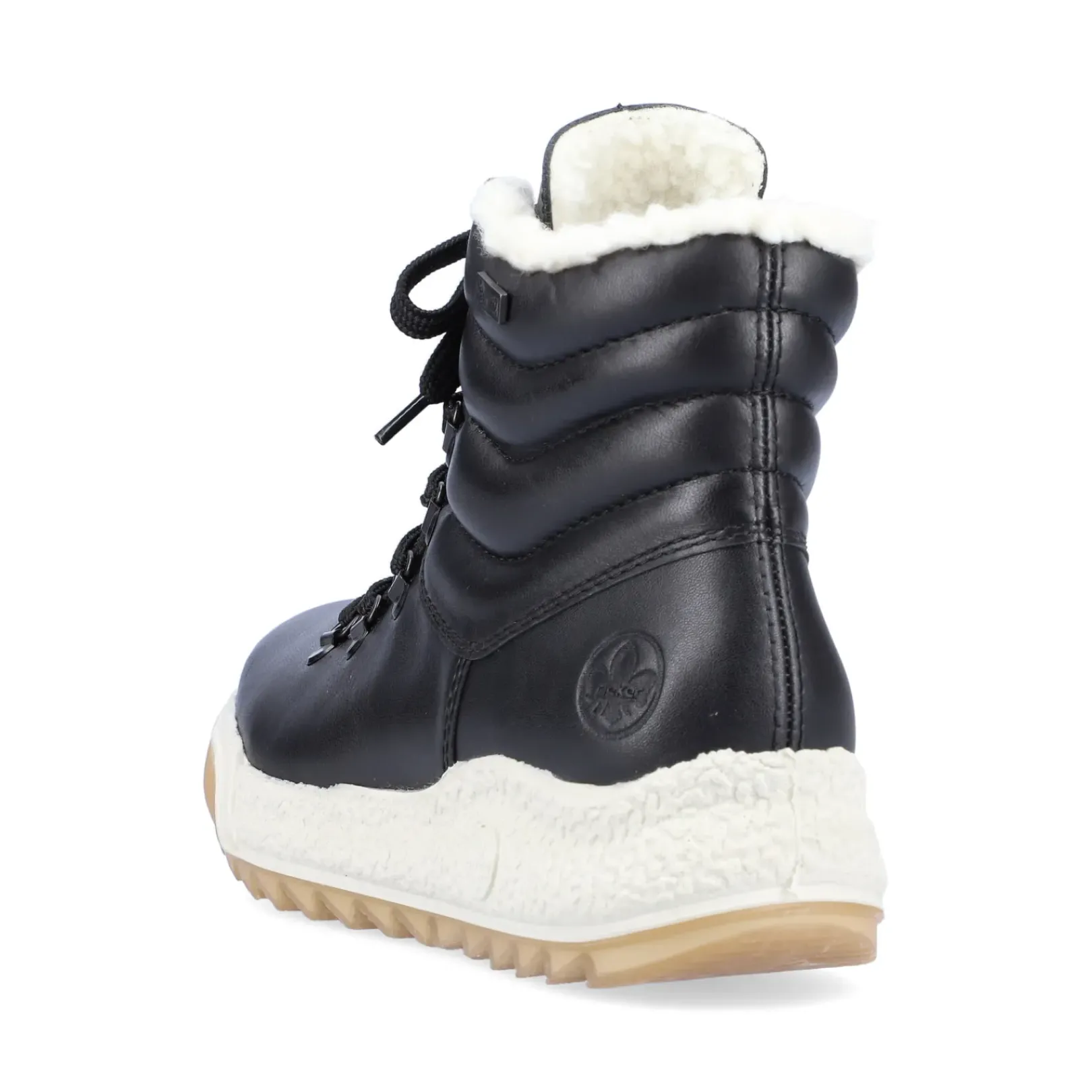 Hot Rieker Damskie Sznurowane Buty W Kolorze Ciemnej Czerni