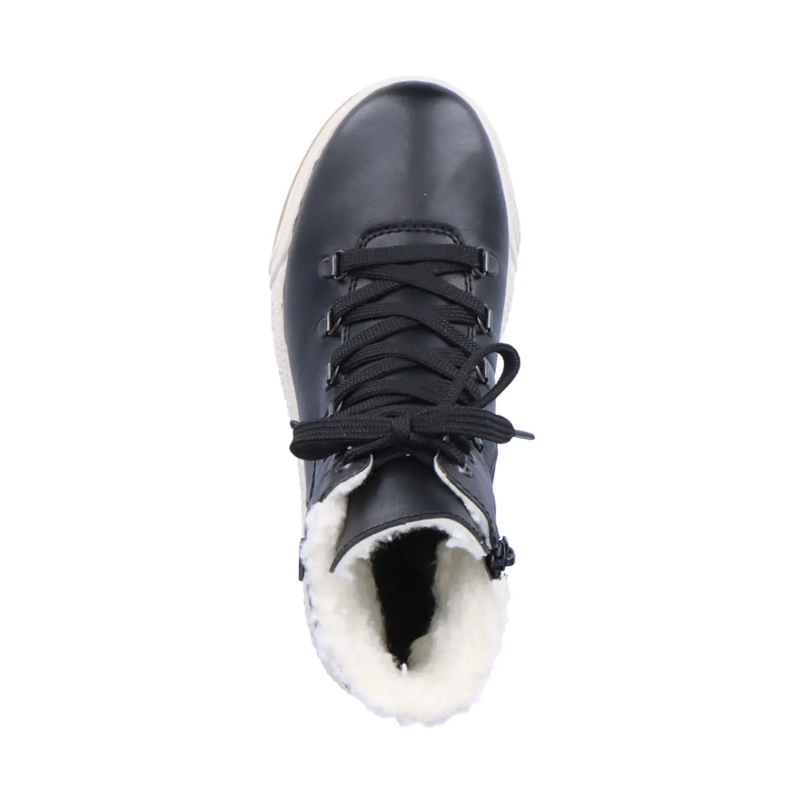 Hot Rieker Damskie Sznurowane Buty W Kolorze Ciemnej Czerni