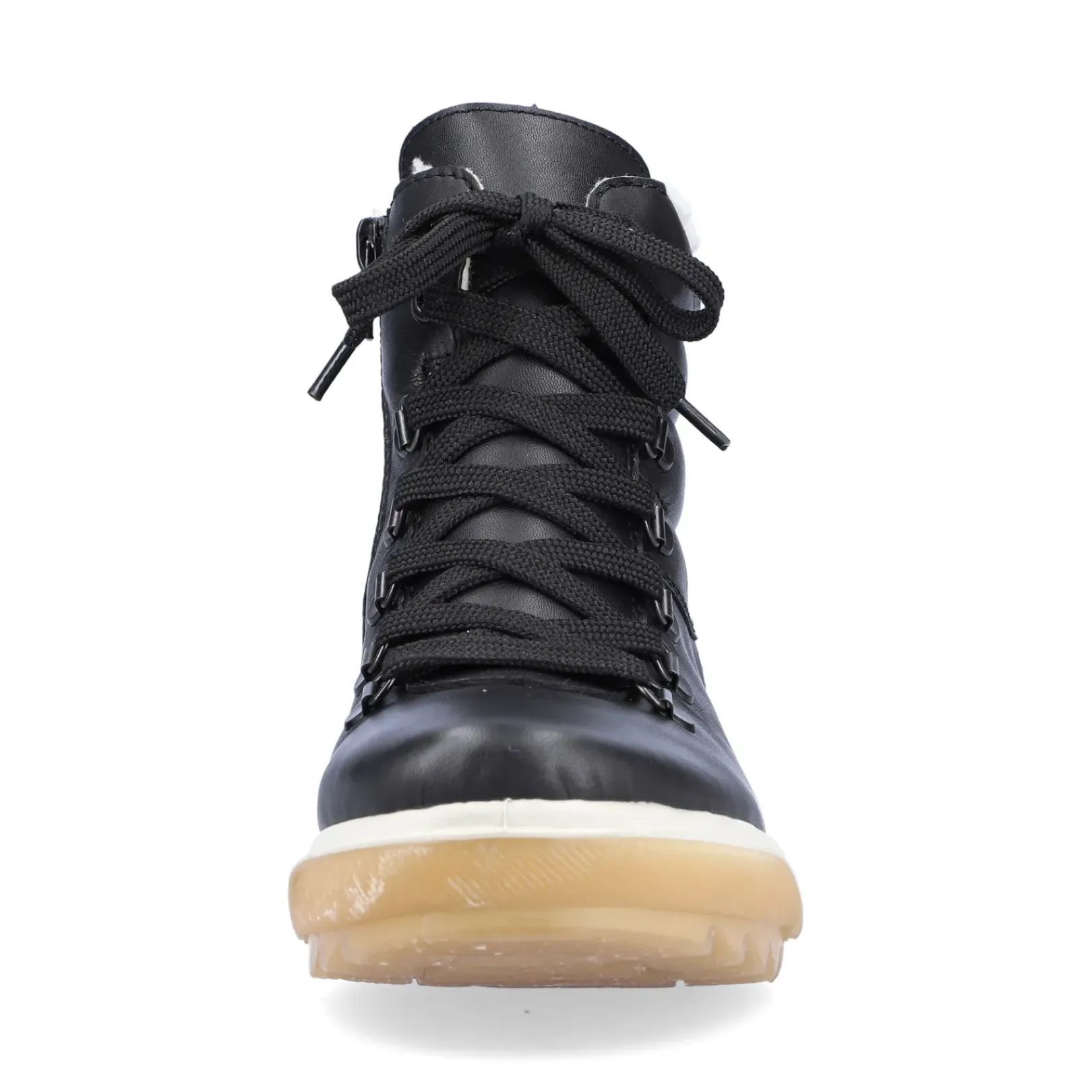 Hot Rieker Damskie Sznurowane Buty W Kolorze Ciemnej Czerni