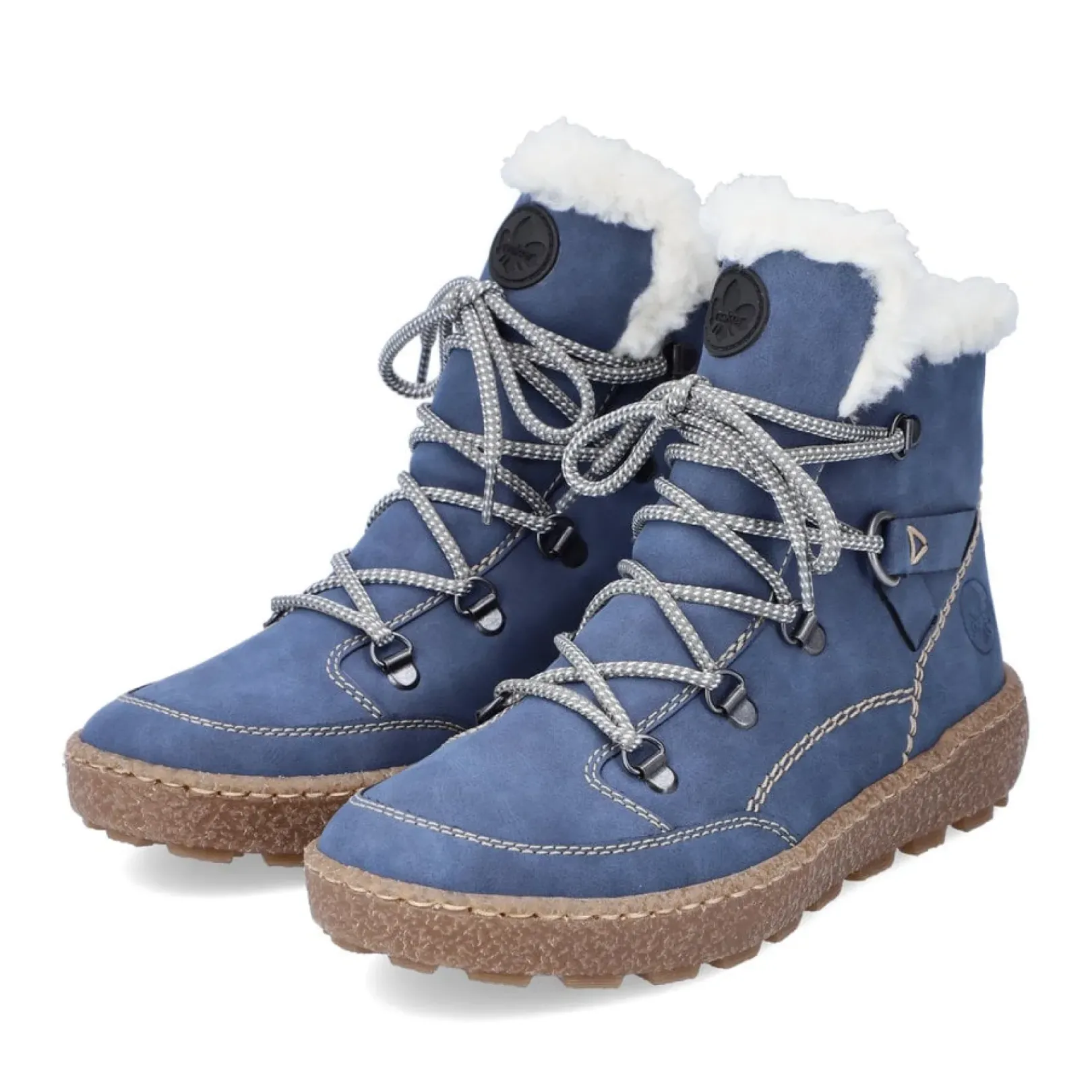 Best Rieker Damskie Sznurowane Buty W Kolorze Blekitnym