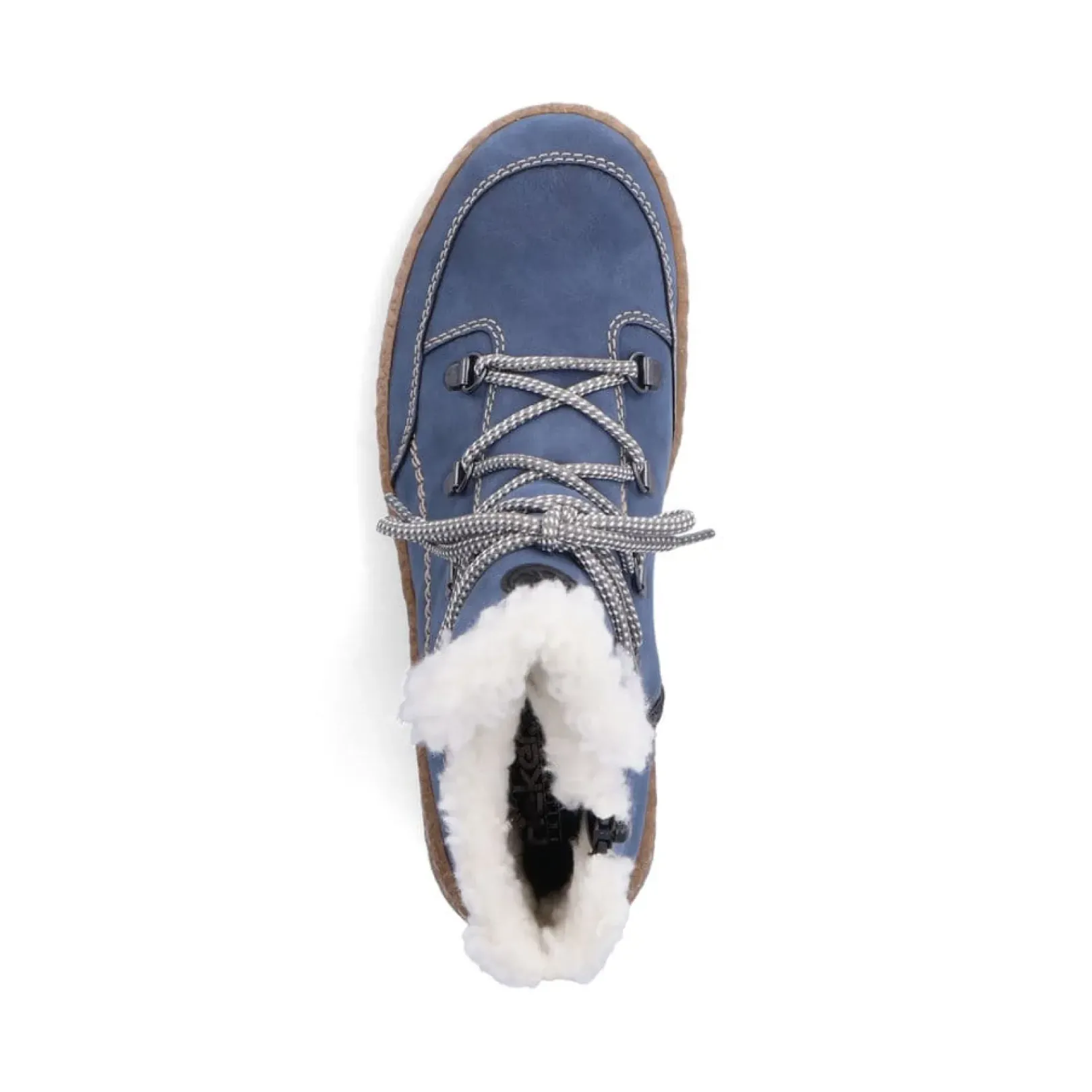 Best Rieker Damskie Sznurowane Buty W Kolorze Blekitnym