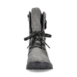 New Rieker Damskie Sznurowane Buty W Kolorze Ksiezycowej Szarosci