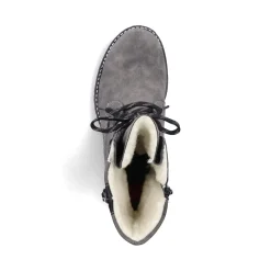 New Rieker Damskie Sznurowane Buty W Kolorze Ksiezycowej Szarosci