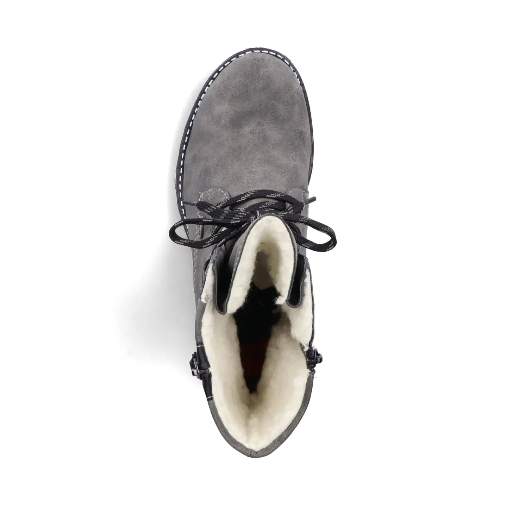 New Rieker Damskie Sznurowane Buty W Kolorze Ksiezycowej Szarosci
