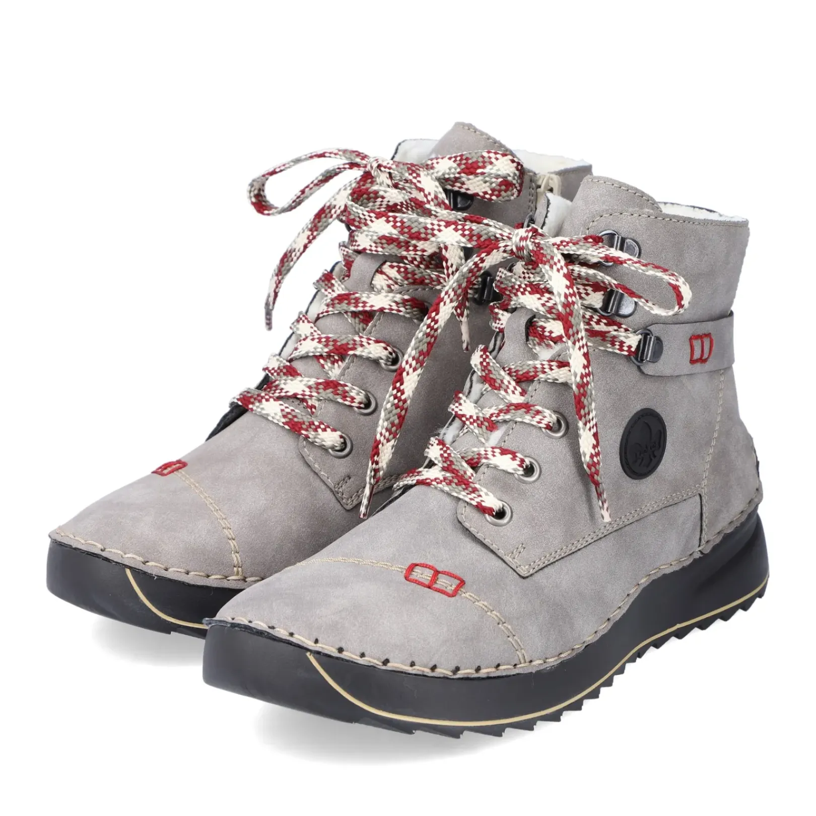 Best Rieker Damskie Sznurowane Buty W Kolorze Ksiezycowej Szarosci