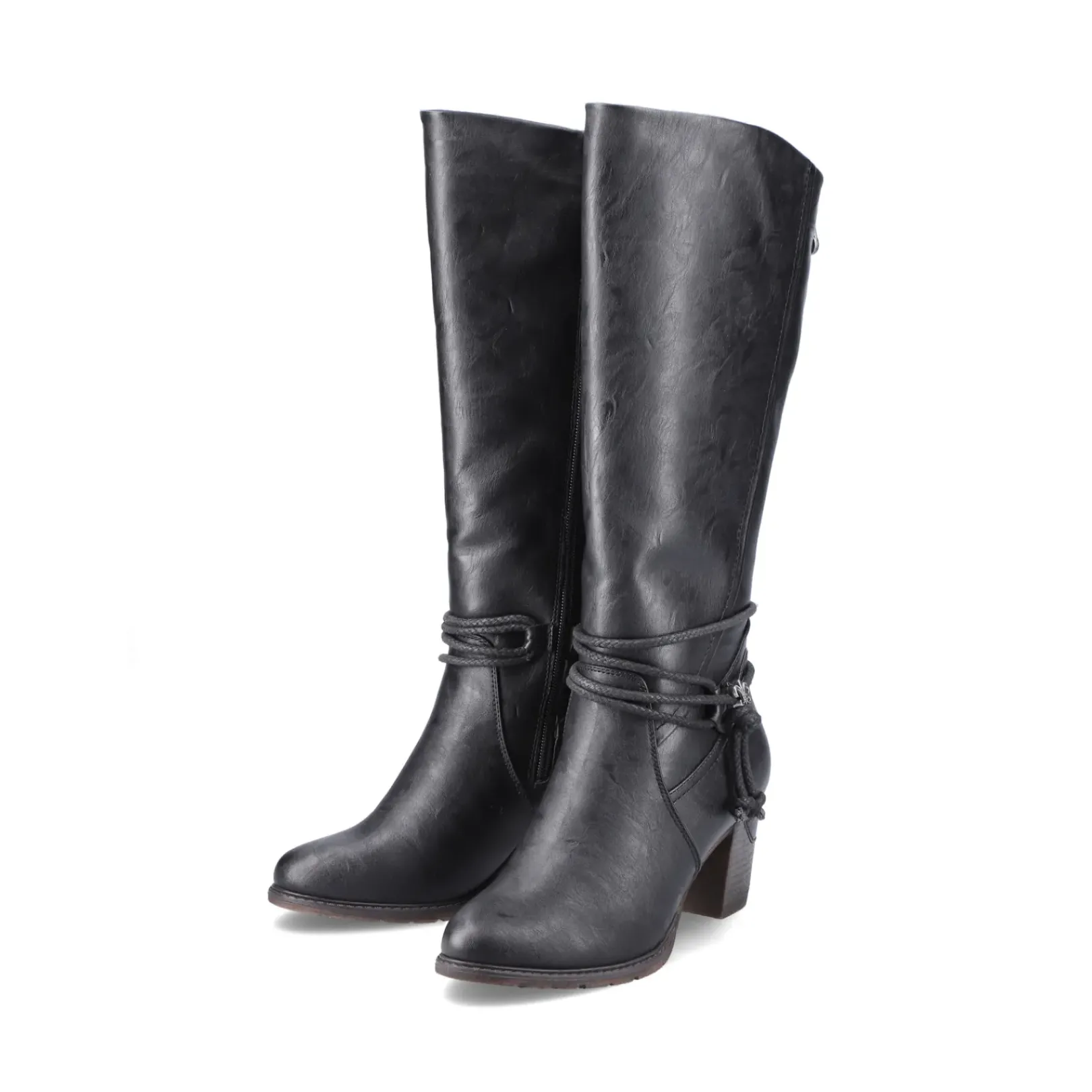New Rieker Damskie Sznurowane Buty , Asfaltowe, Czarne