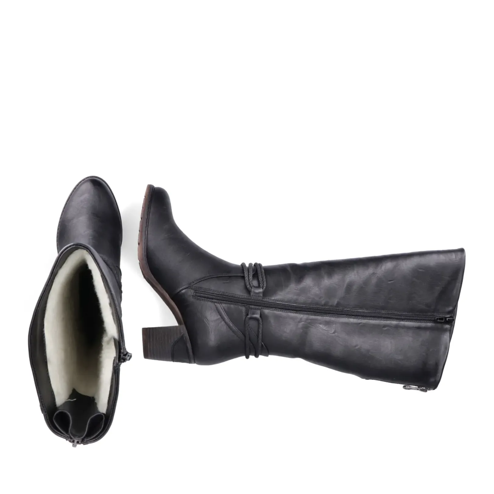New Rieker Damskie Sznurowane Buty , Asfaltowe, Czarne
