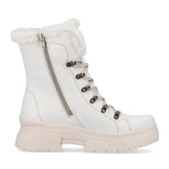 Outlet Rieker Damskie Sznurowane Buty Frost White