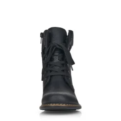Hot Rieker Damskie Sznurowane Buty , Asfaltowe, Czarne