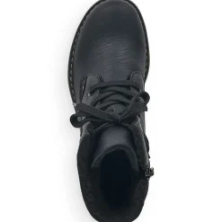 Hot Rieker Damskie Sznurowane Buty , Asfaltowe, Czarne