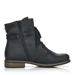 Hot Rieker Damskie Sznurowane Buty , Asfaltowe, Czarne