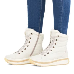 Clearance Rieker Damskie Sznurowane Buty Frost White