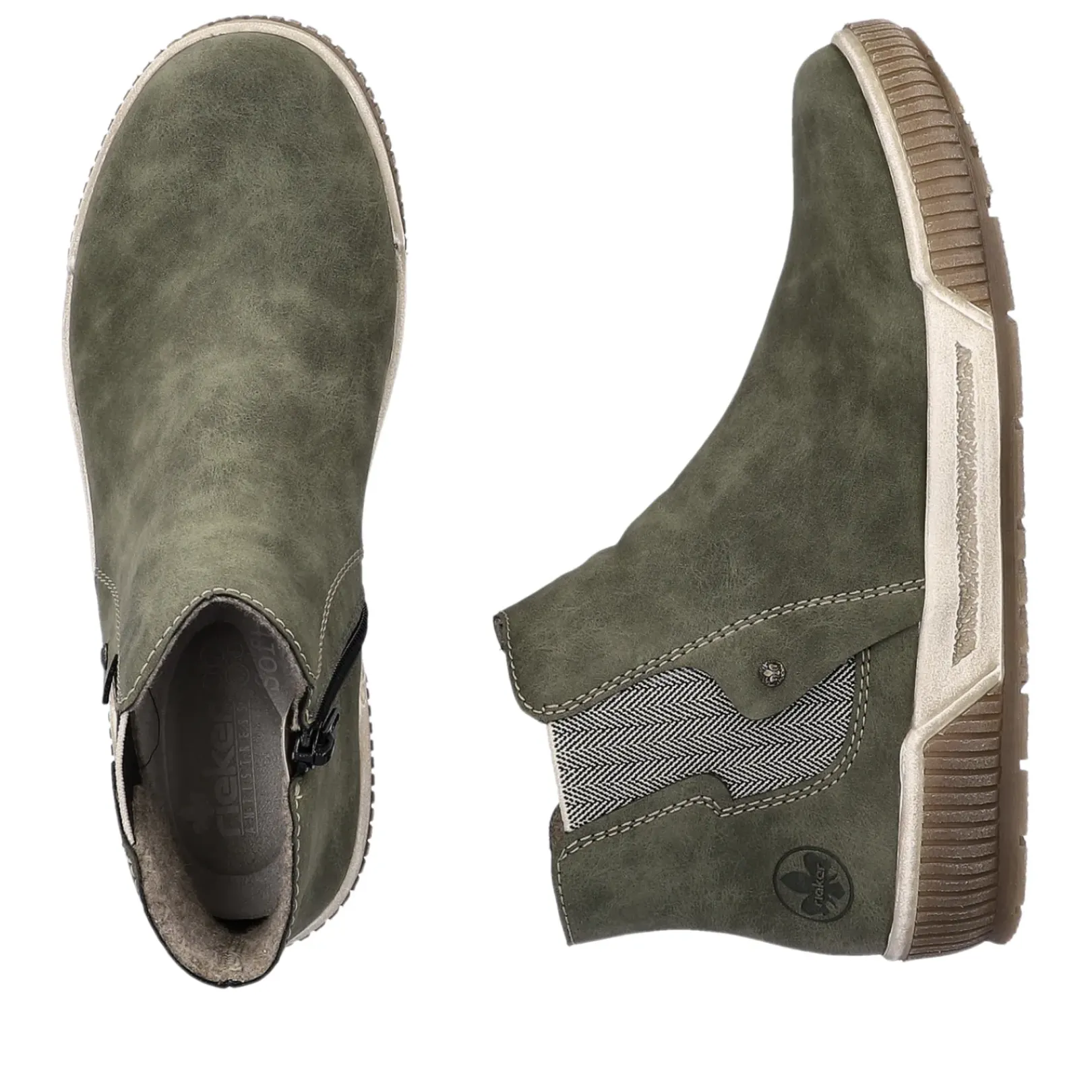 New Rieker Damskie Sztyblety W Kolorze Khaki