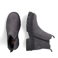 Fashion Rieker Damskie Sztyblety W Kolorze Granitowo-Szarym