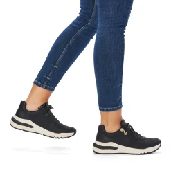 Discount Rieker Damskie Tenisowki Low Night W Kolorze Czarnym