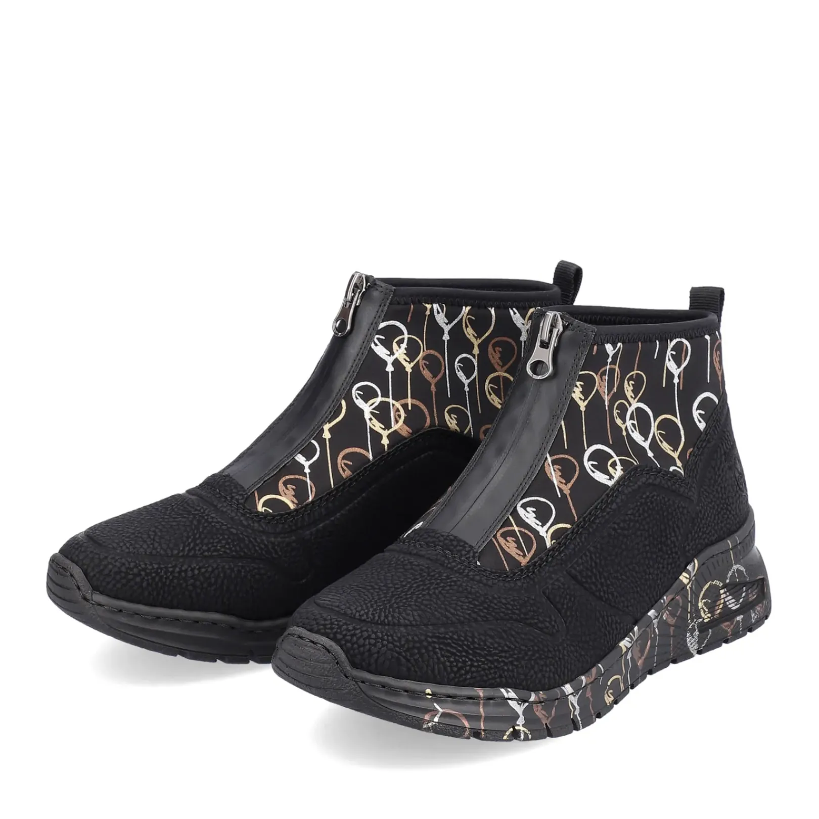 Discount Rieker Damskie Tenisowki , Wysokie, Miejskie, Czarne