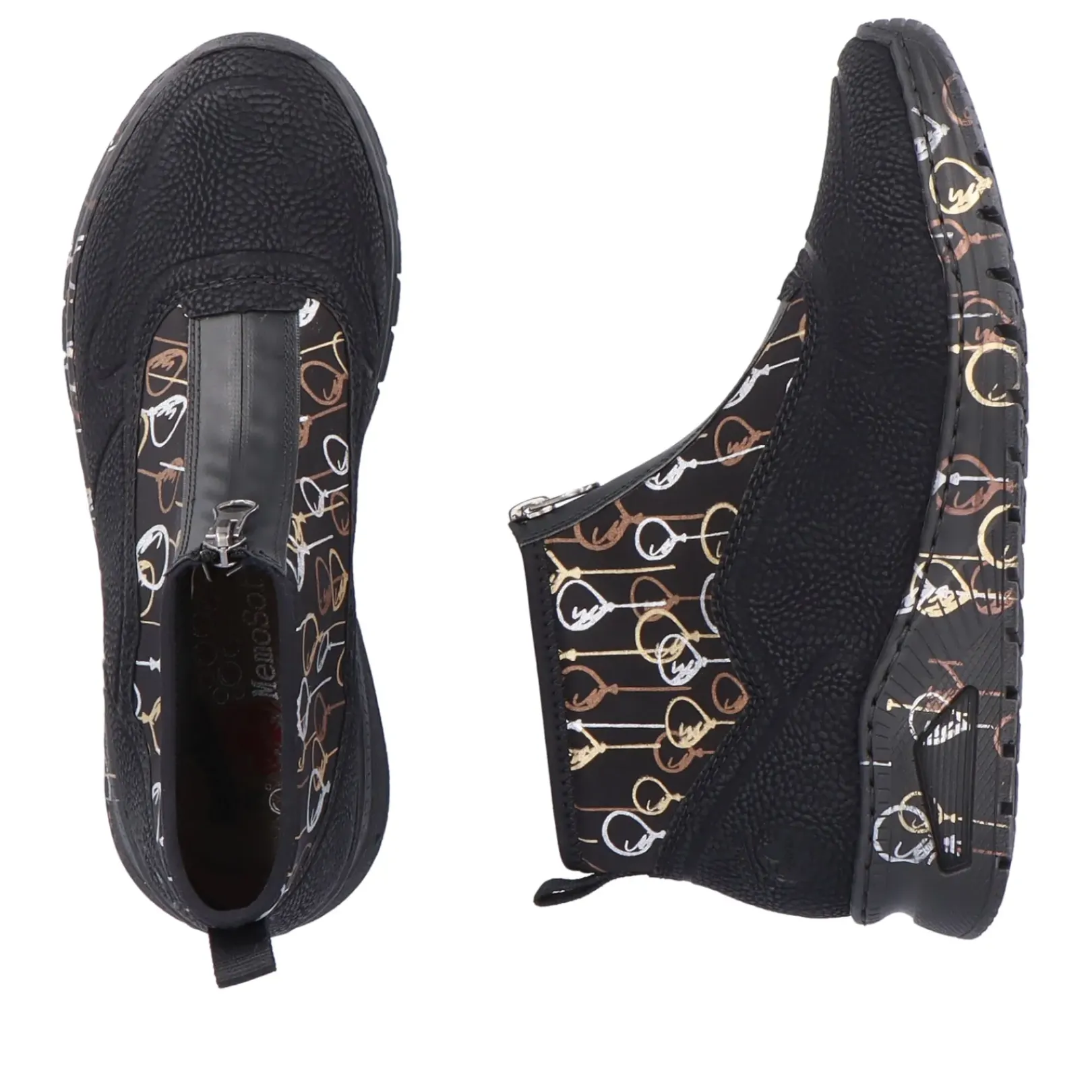 Discount Rieker Damskie Tenisowki , Wysokie, Miejskie, Czarne