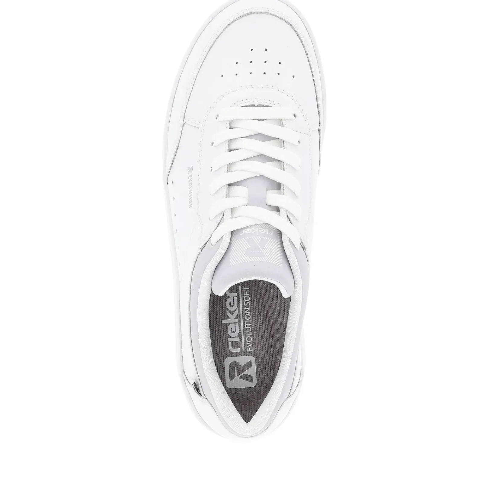 Discount Rieker Damskie Tenisowki Low Quartz-Bialo-Jasnoszare